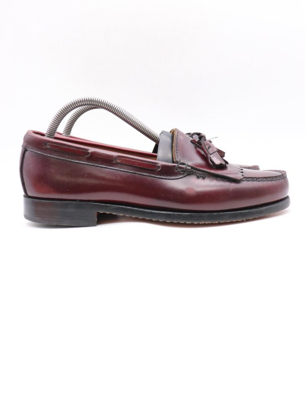 G H Bass & Company Men's Size 9 D Burgundy Leather Kiltie Tassel Loafer